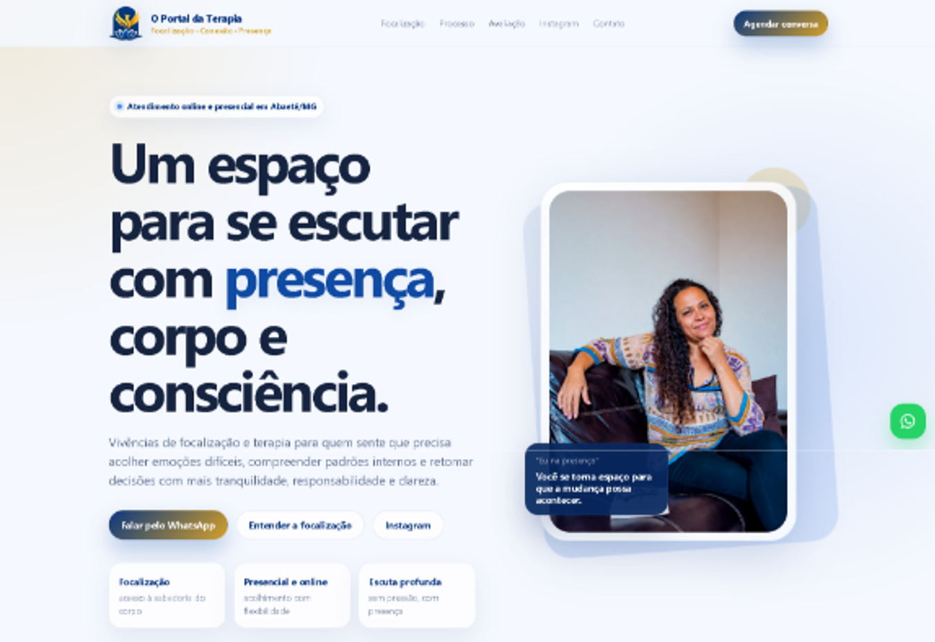 Página do projeto O Portal da Terapia